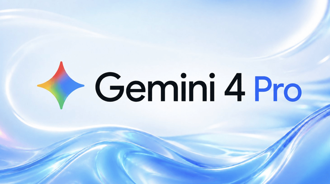 Gemini 4 Pro on a blue wave background