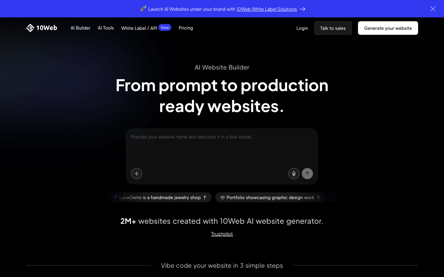 10Web AI website builder