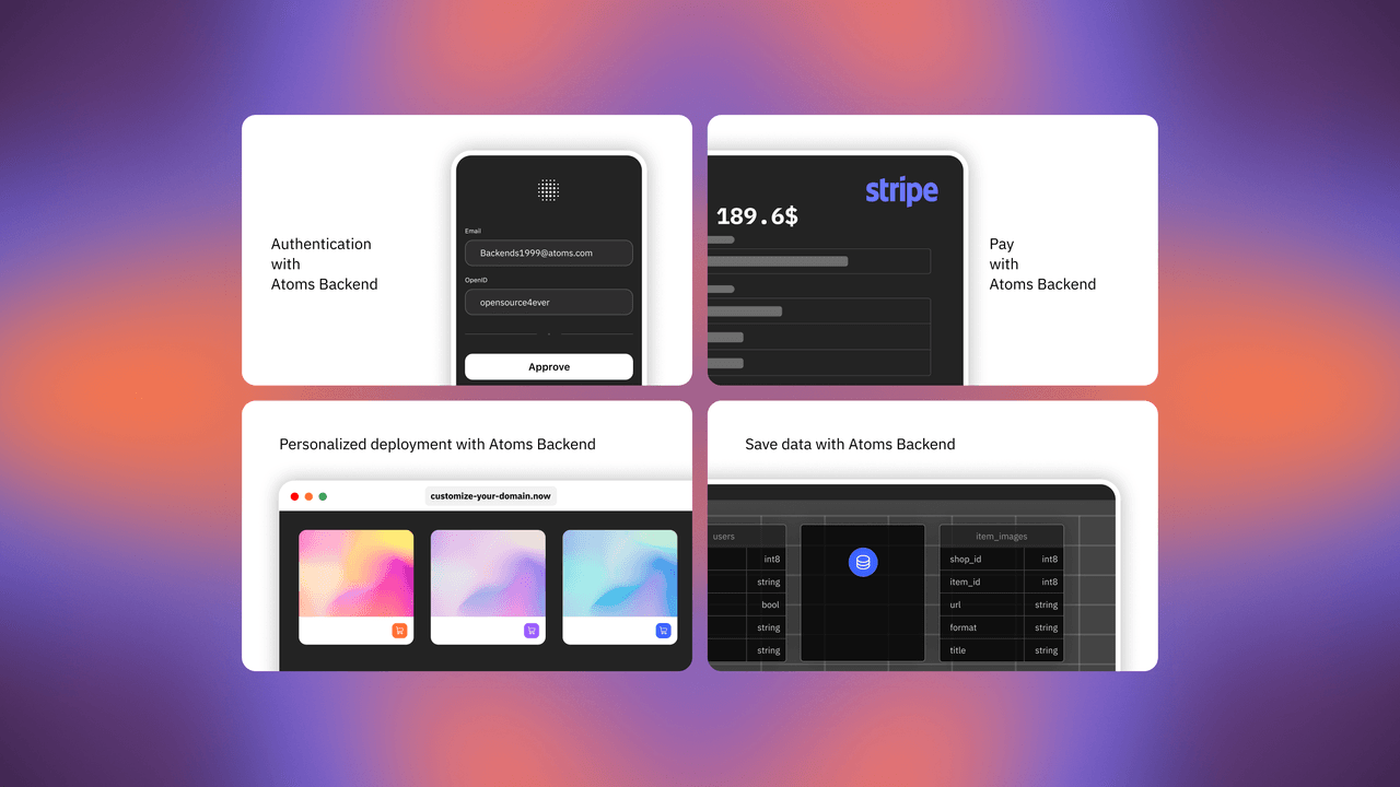 Introducing Atoms Backend: The Agentic Backend Platform for AI-Generated Apps