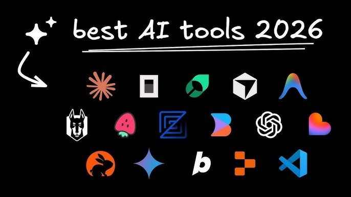 Best AI tools 2026 cover with a curated grid of AI and developer-tool logos