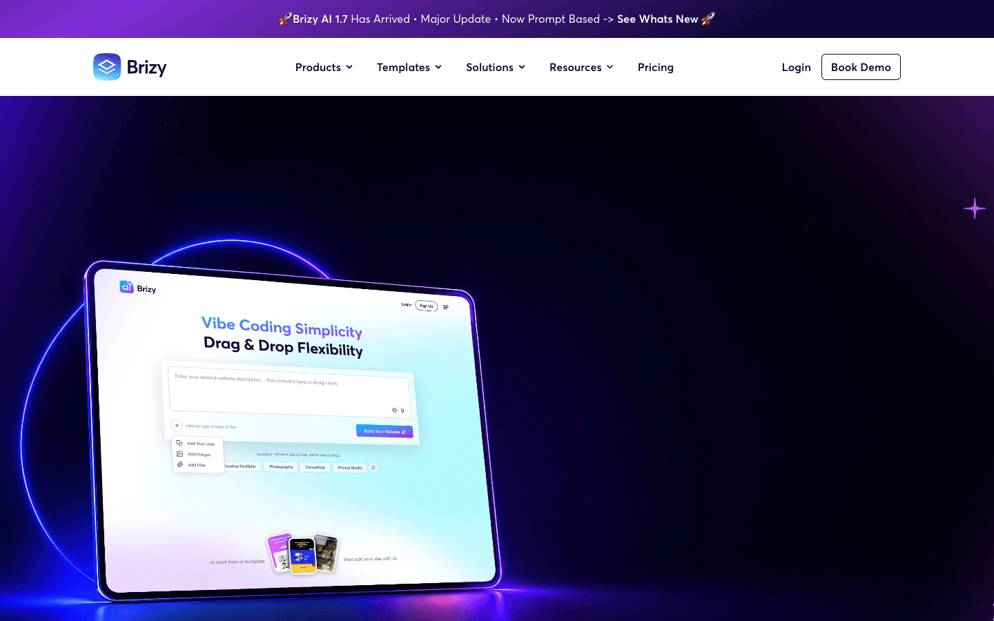 Brizy no-code website builder