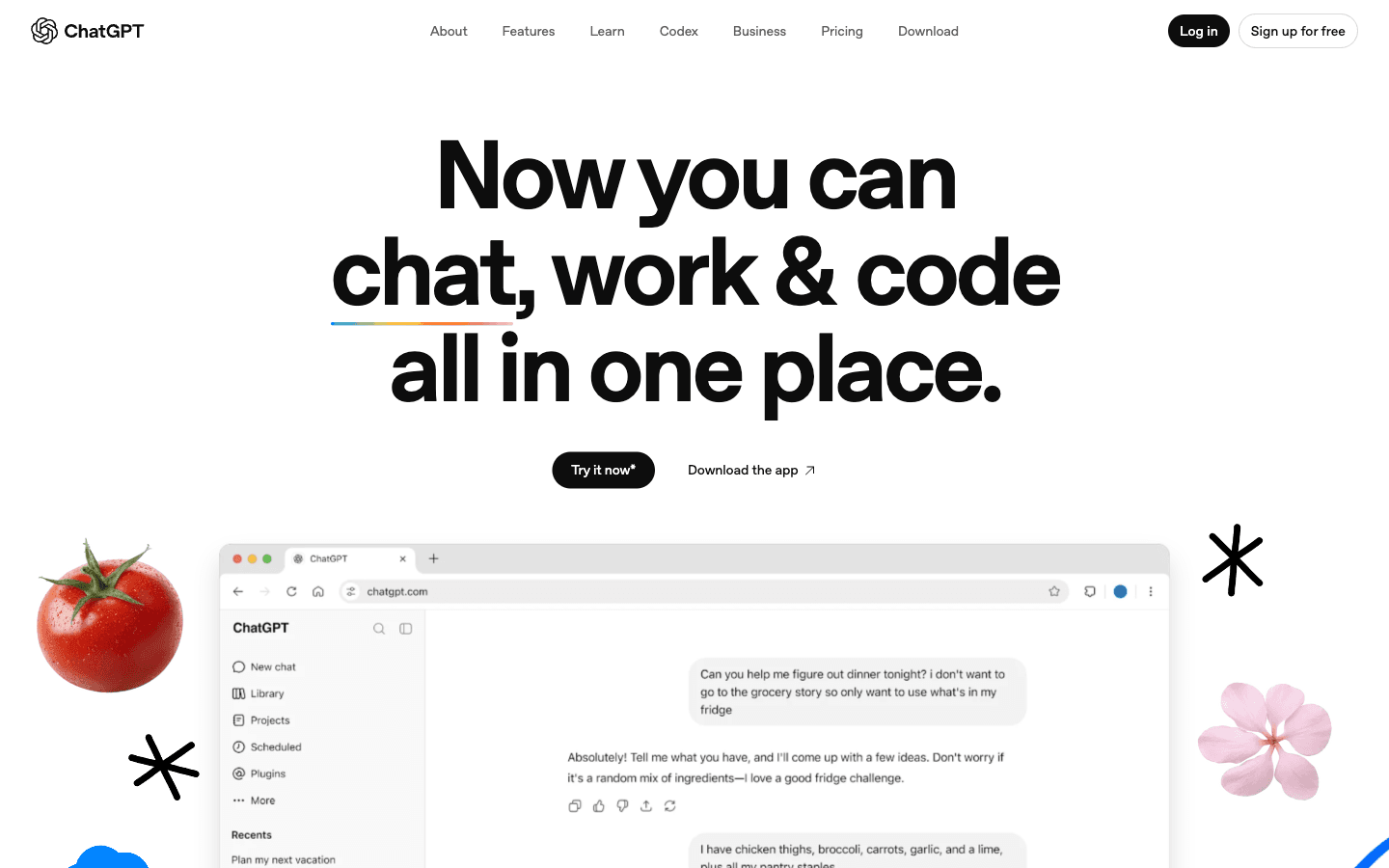 ChatGPT official product overview page