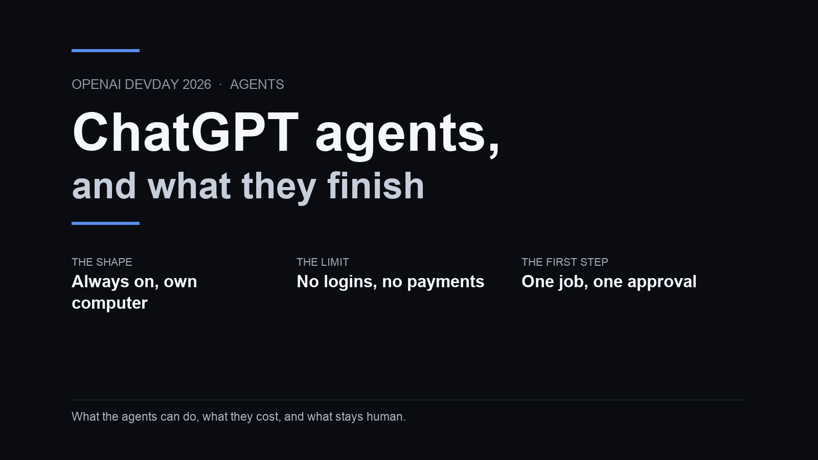 Editorial 16:9 cover: ChatGPT agents and what they finish