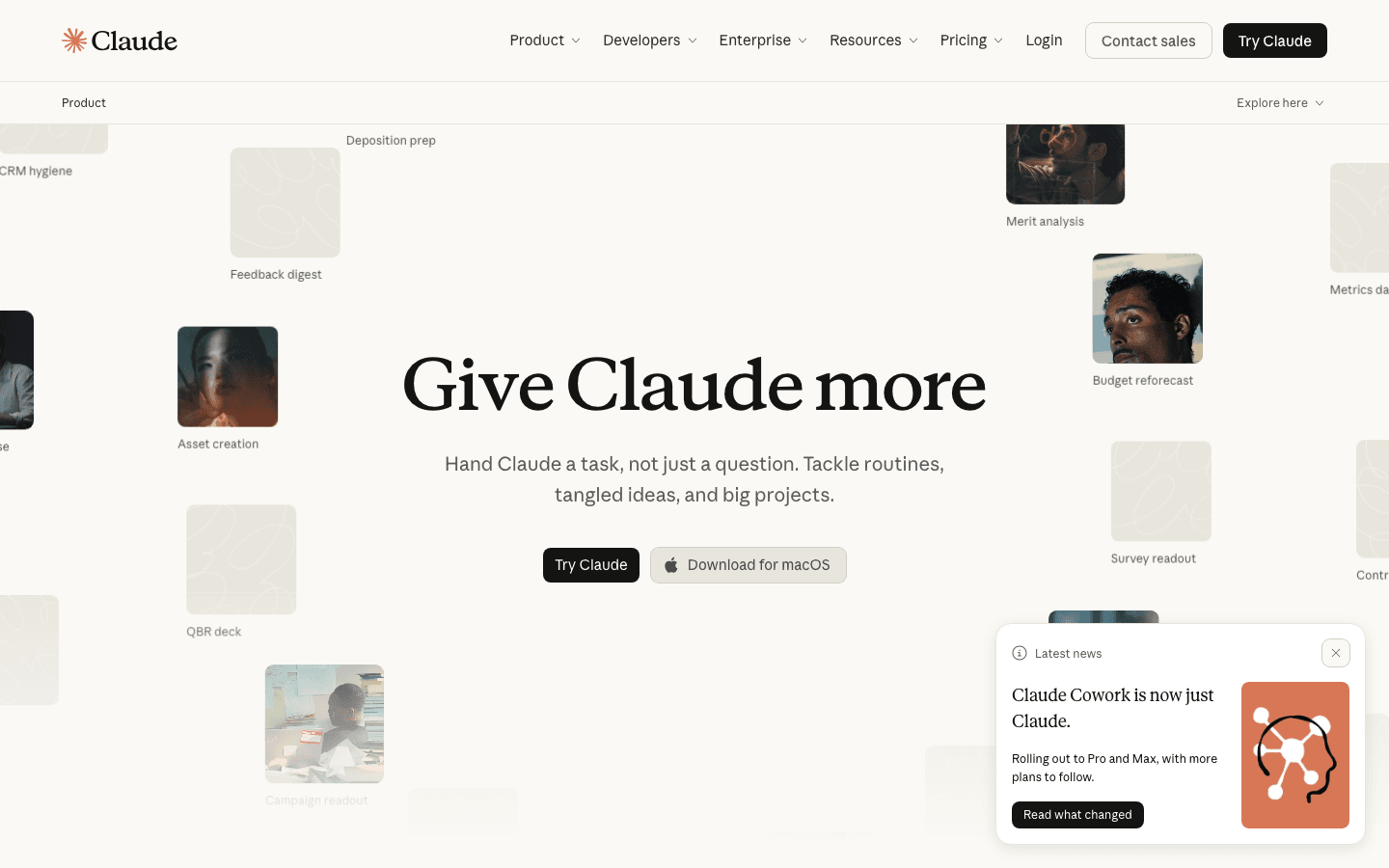 Claude official product homepage