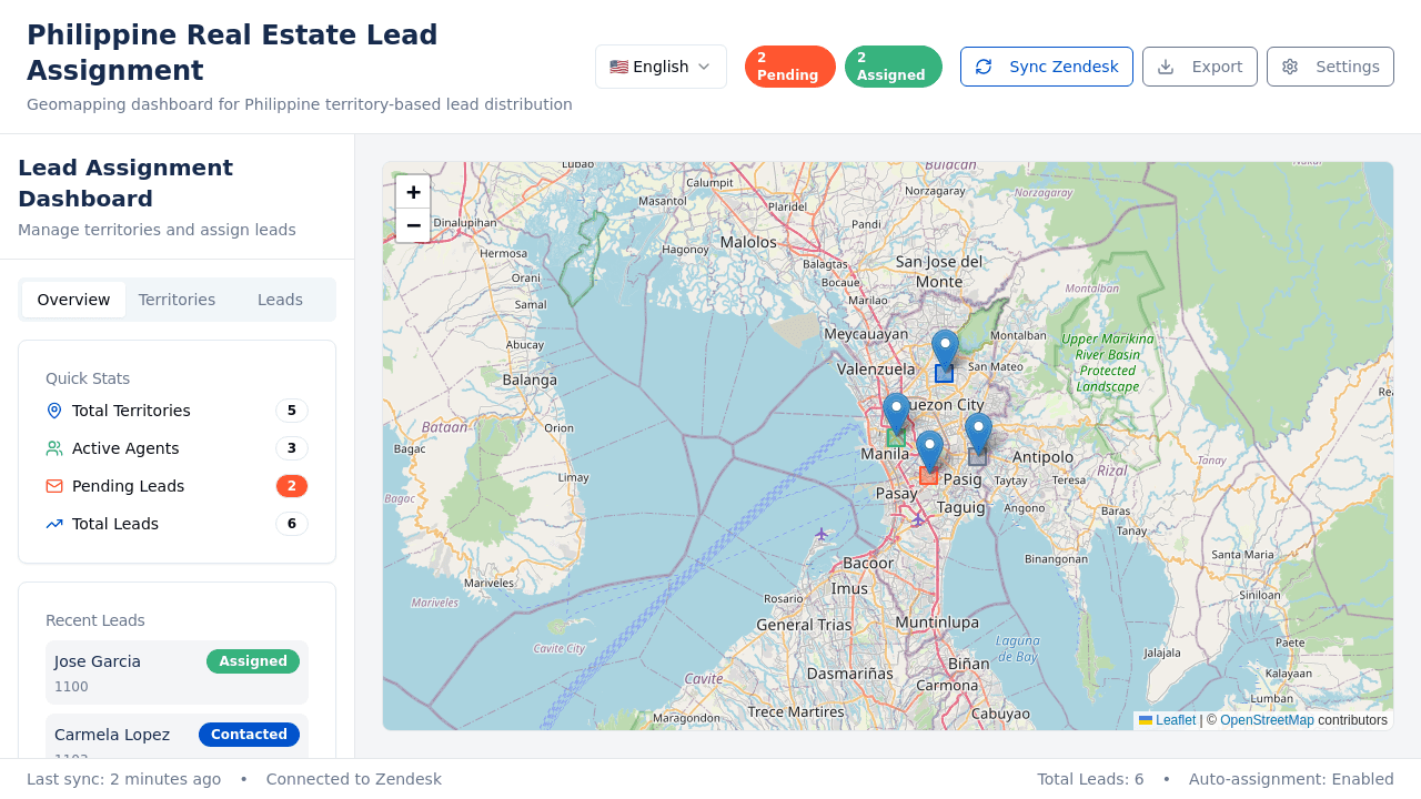 Preview of Geomapping App for Leads