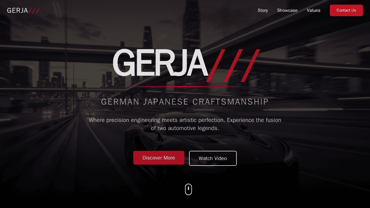 Preview of Landing Page for Car Brand