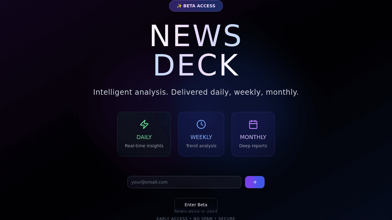 Preview of Beta Web App Landing Page
