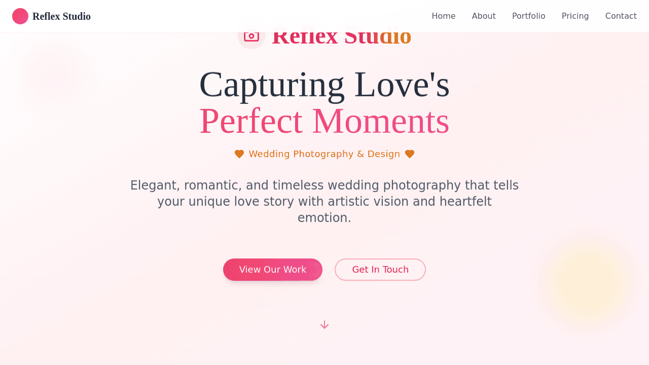 Preview of Reflex Studio landing page