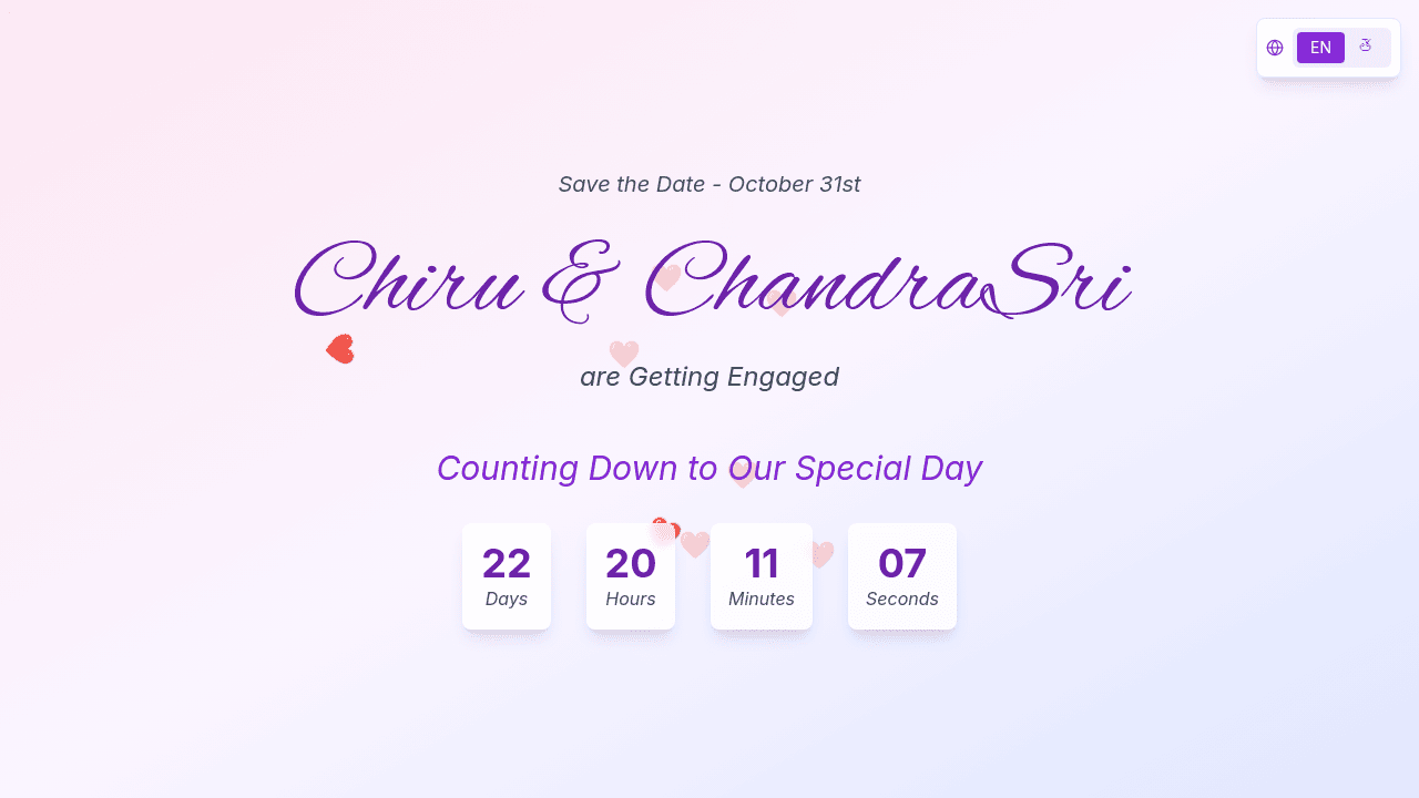 Preview of Engagement invitation website