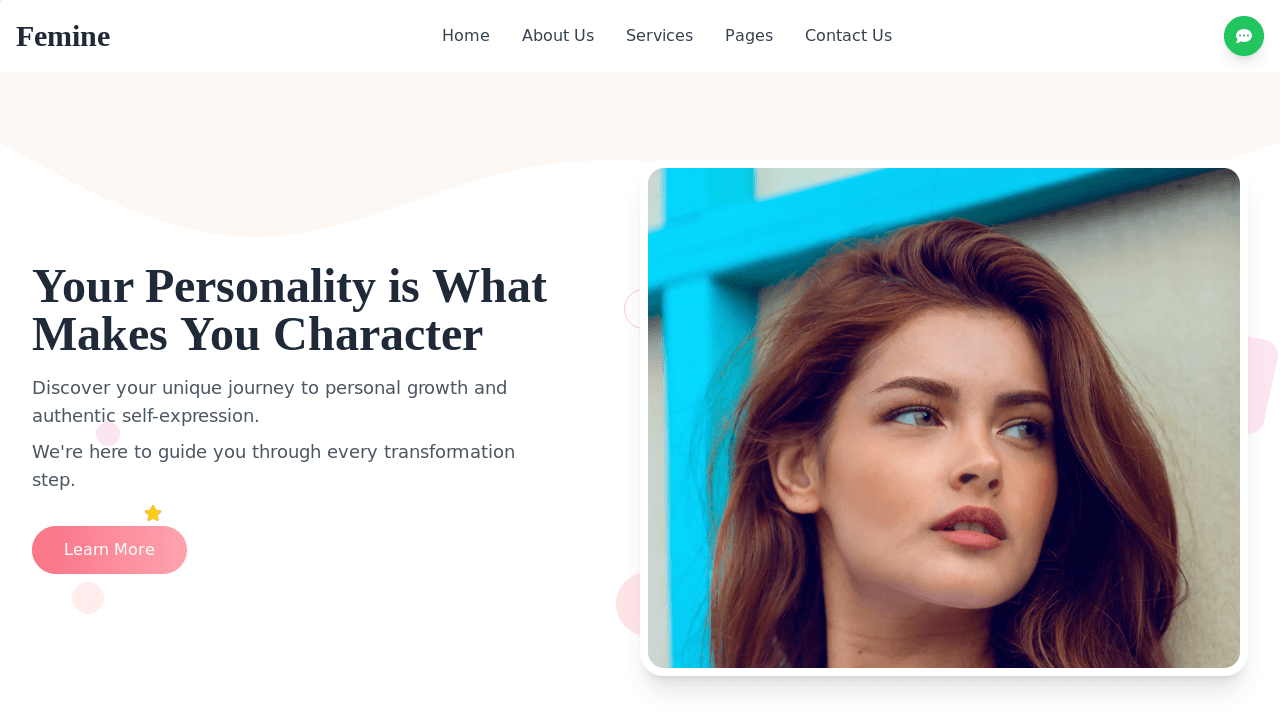 Preview of Feminine Brand Website