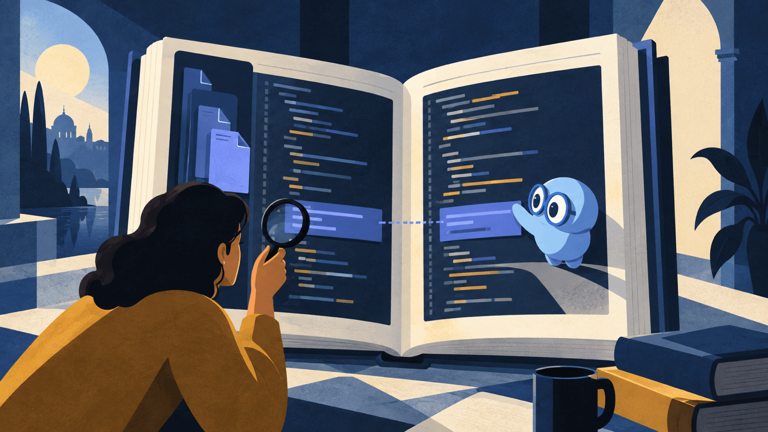 An AI engineer aligns a code change inside an integrated project editor.