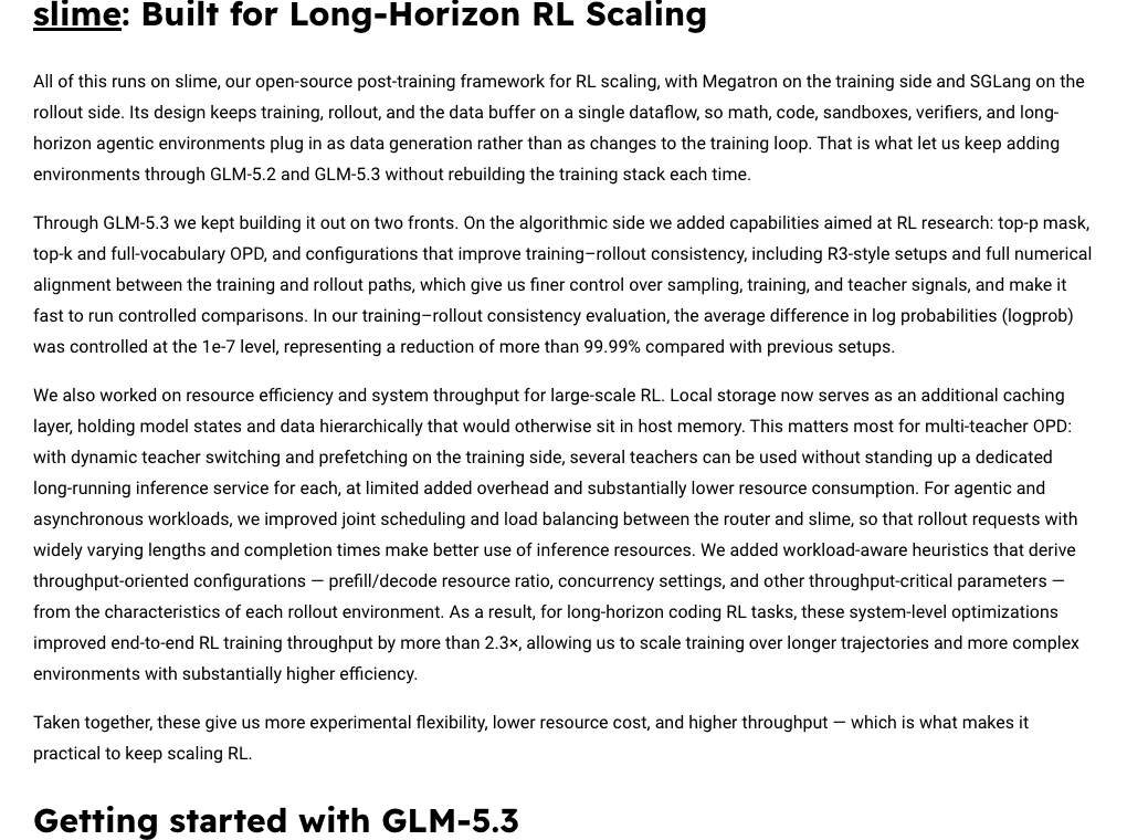 GLM-5.3 official slime training section
