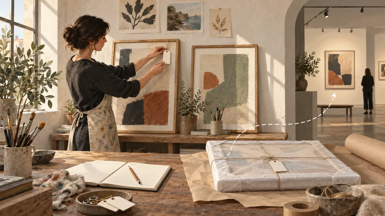 Artist artwork inventory with studio and gallery movement records