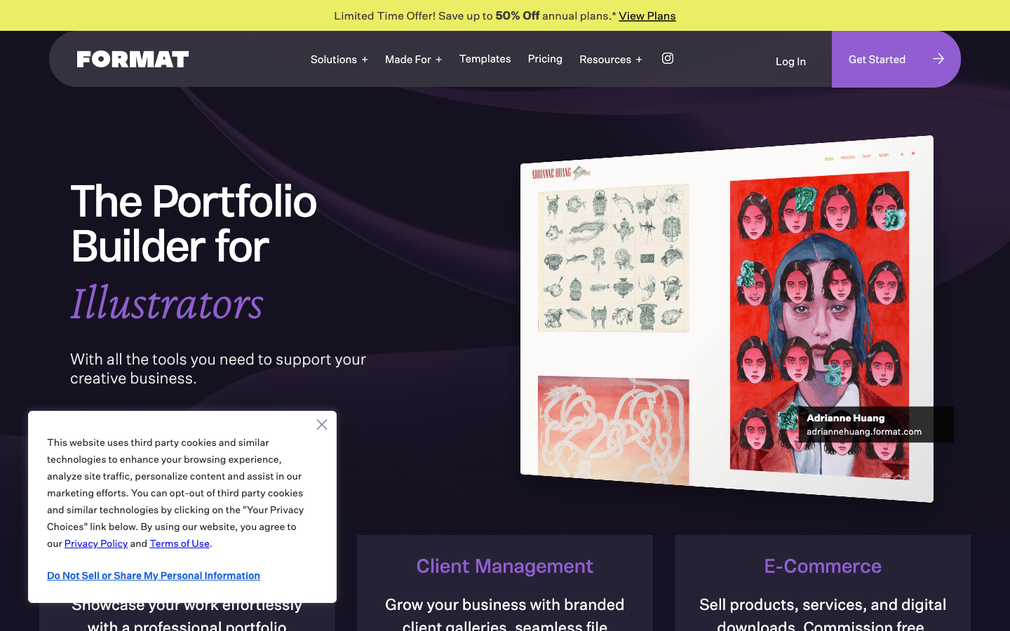Format online portfolio builder
