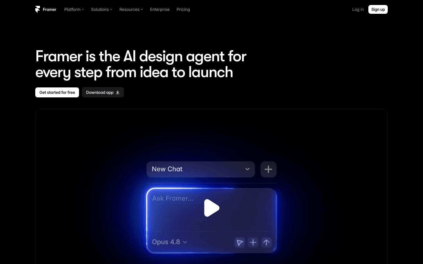 Framer AI website design interface