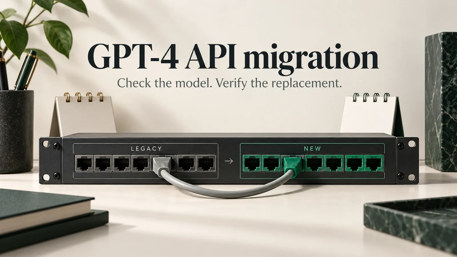 GPT-4 API migration title above legacy and new network connections.