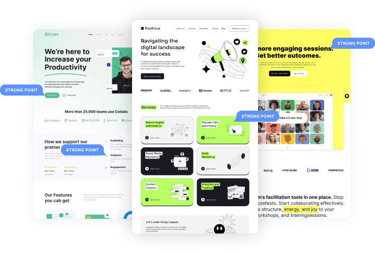 Landingi landing page template examples
