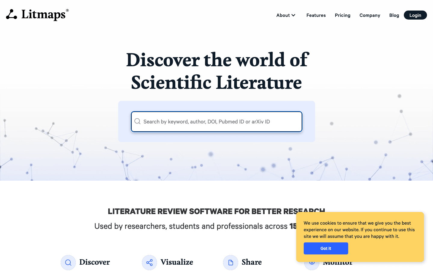 Litmaps literature mapping tool homepage screenshot