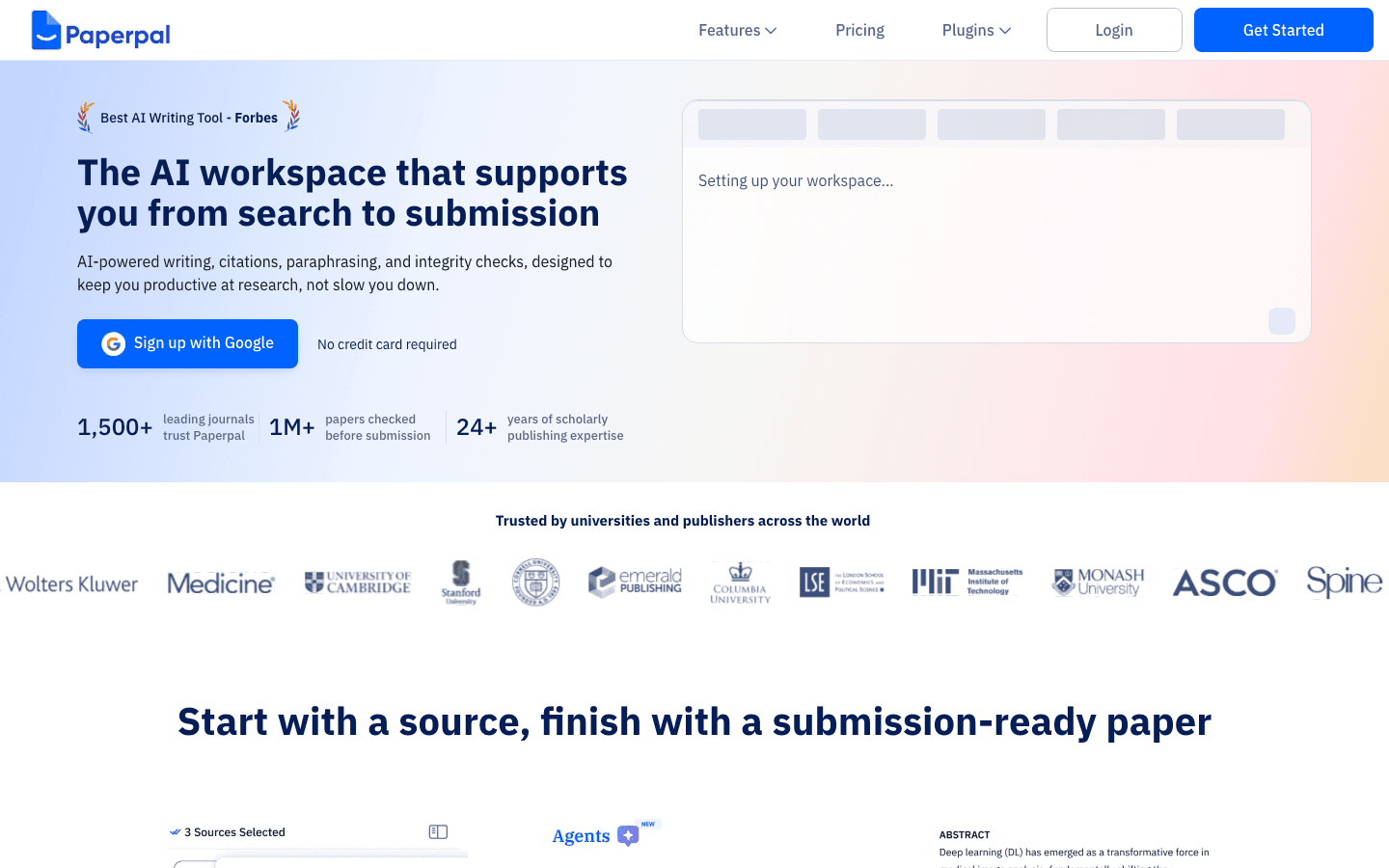 Paperpal academic writing assistant homepage screenshot
