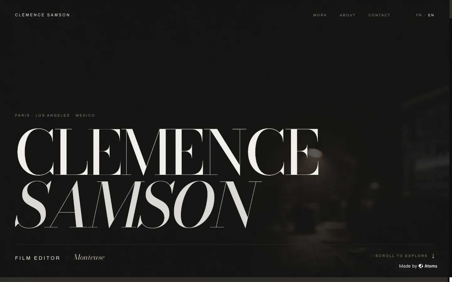 เว็บไซต์พอร์ตโฟลิโอของ Clémence Samson