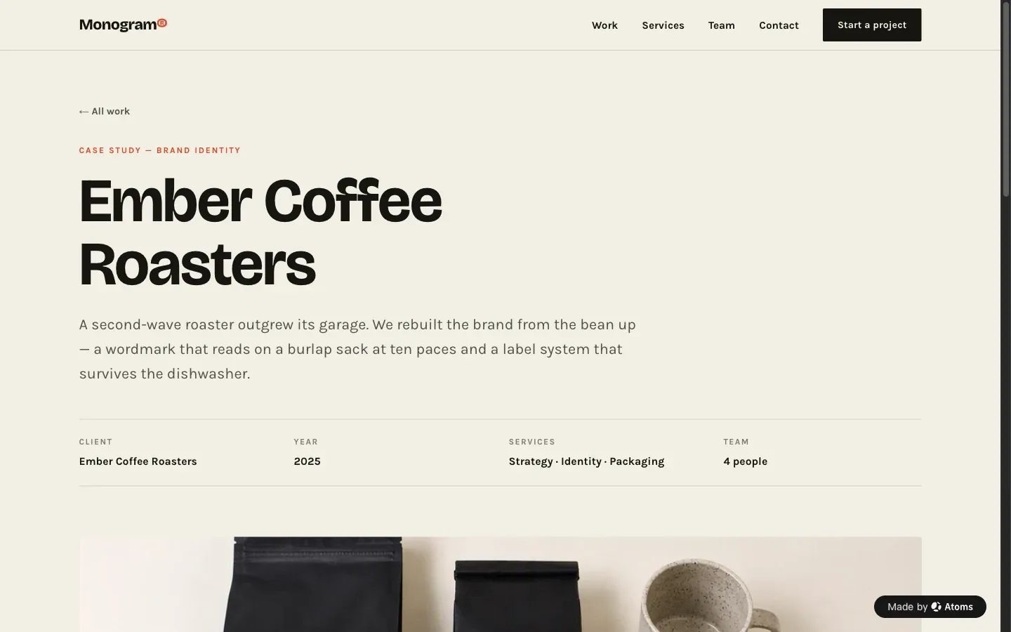 รายละเอียดโครงการ Ember Coffee ของ Monogram