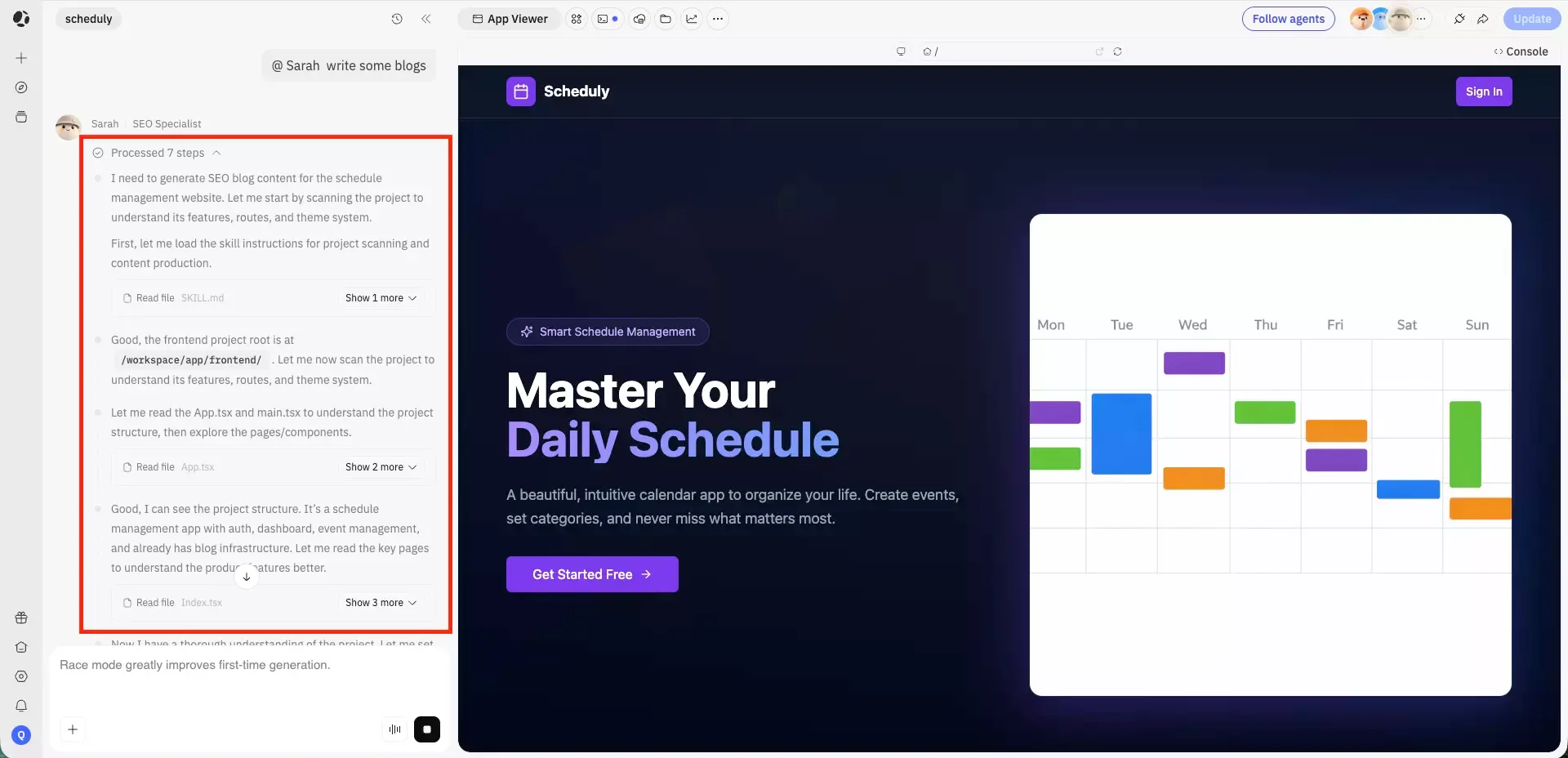 project scanning and context extraction