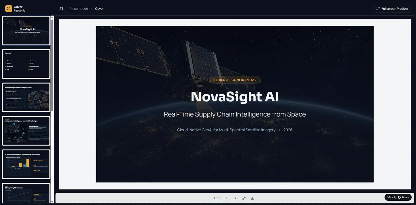 Series A Pitch Deck example built with Atoms