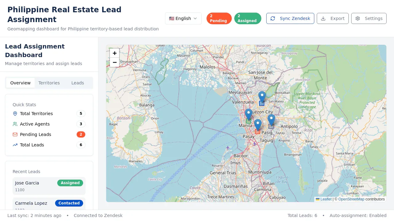 Preview of Geomapping App for Leads