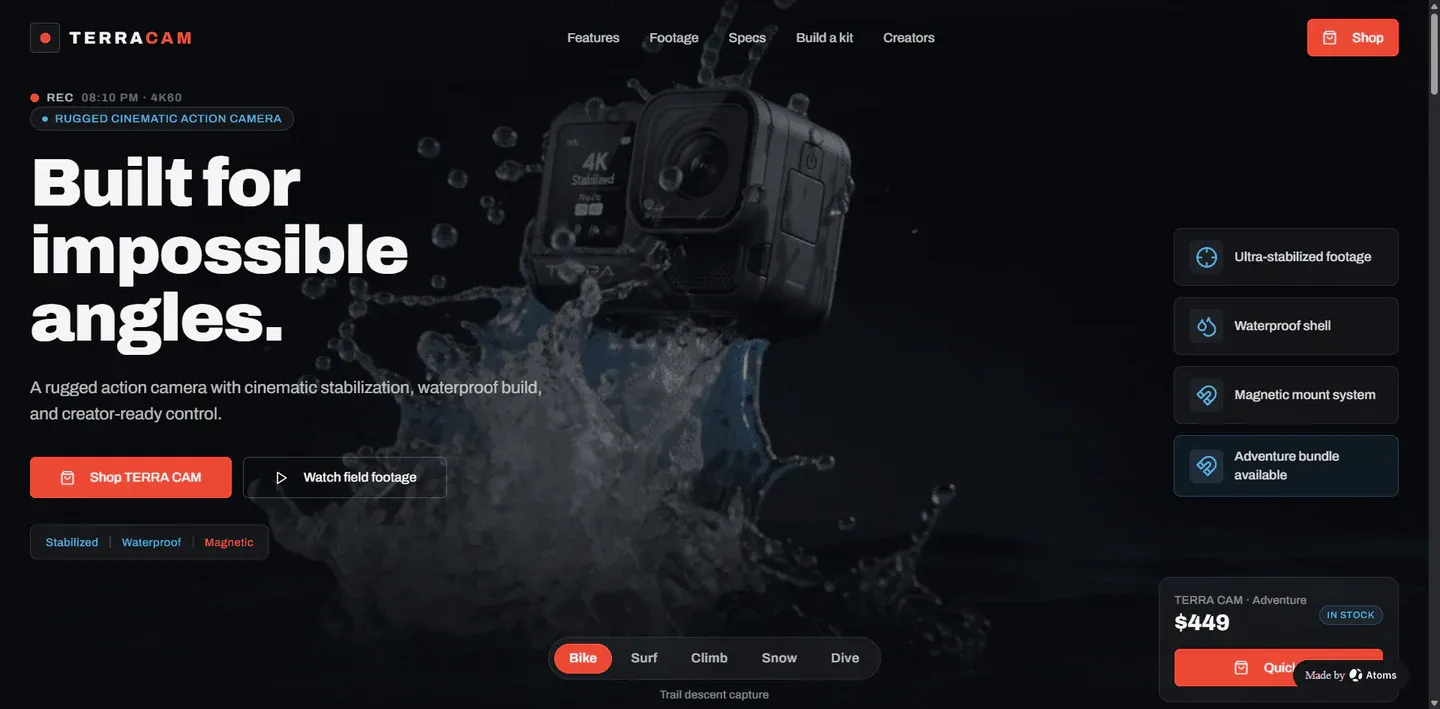 Preview of Action Camera Online Store