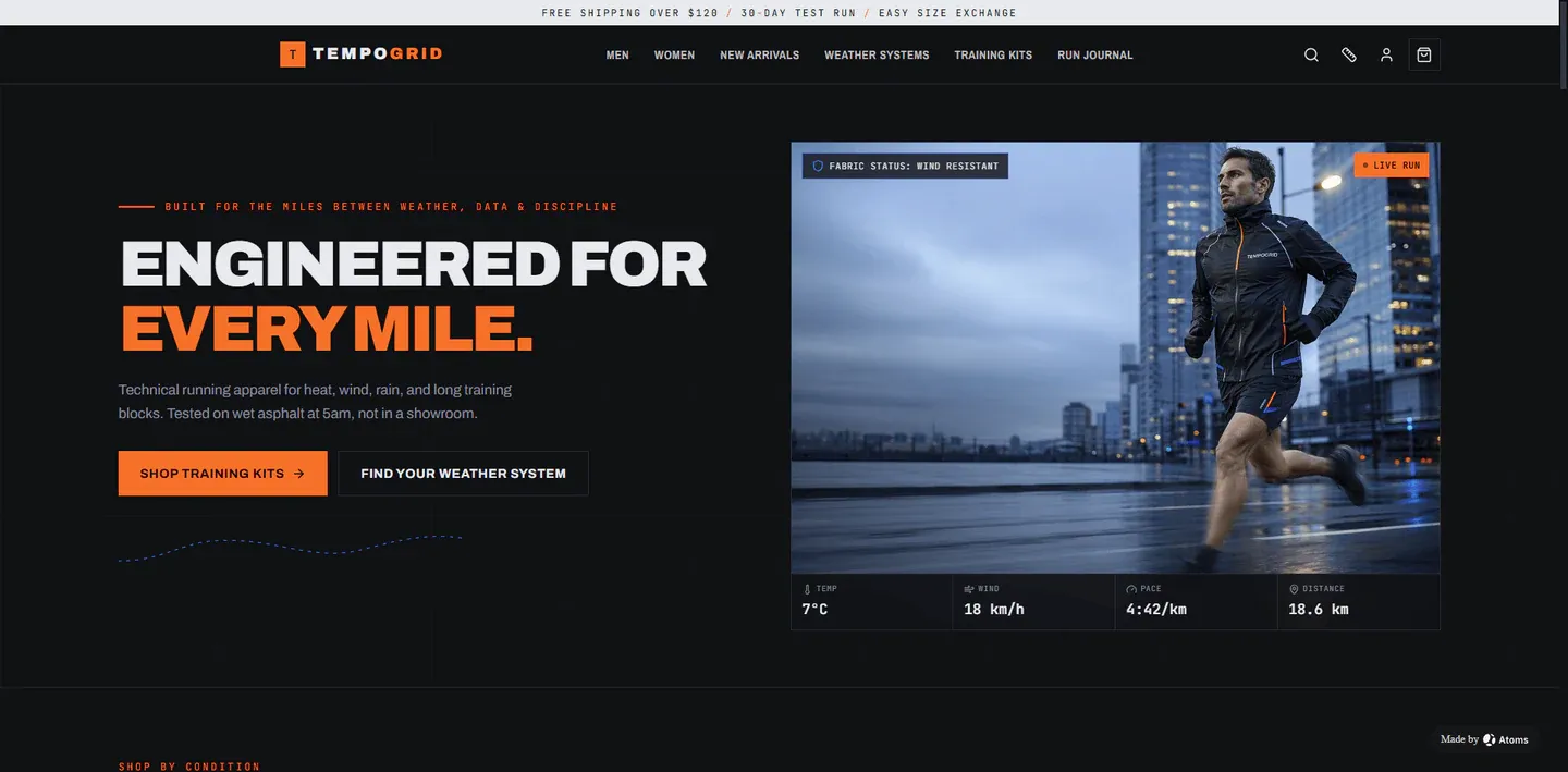 Preview of Technical Running Apparel Store