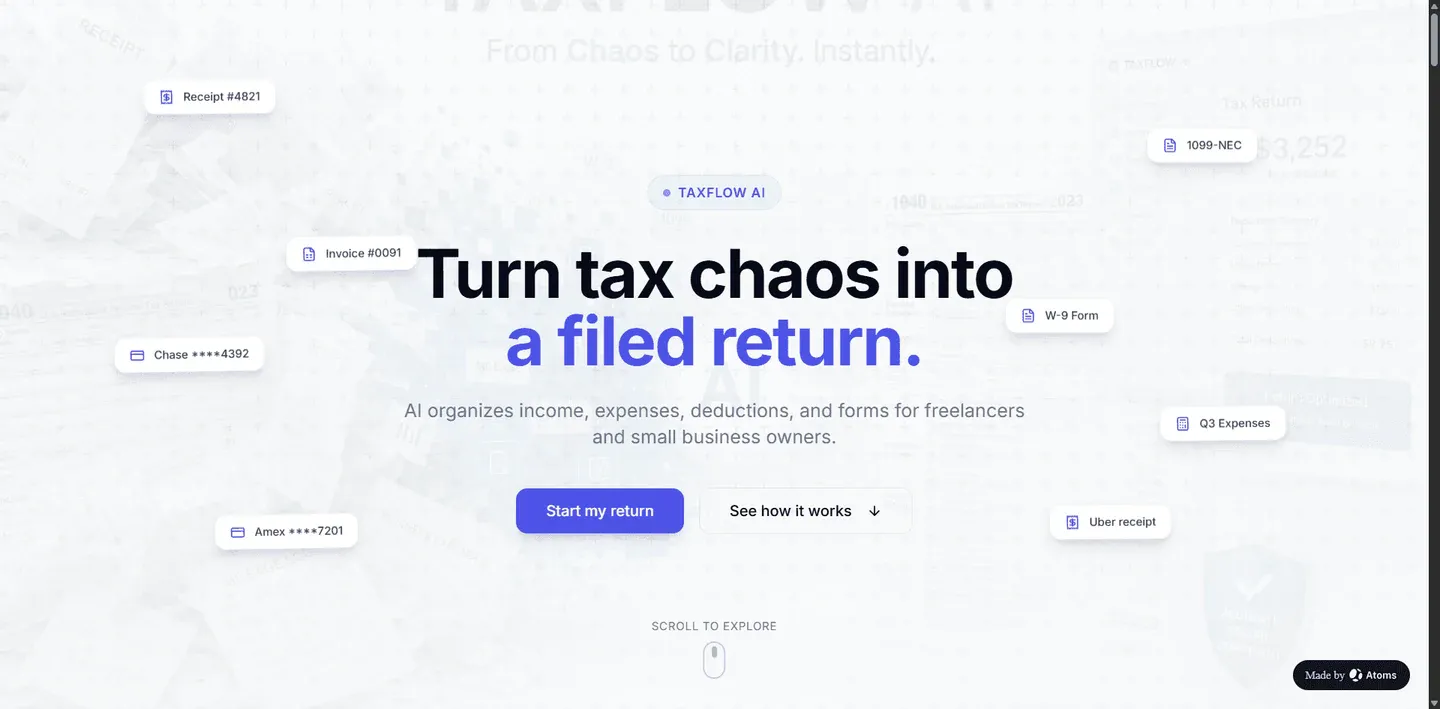 Preview of AI Tax Filing Journey