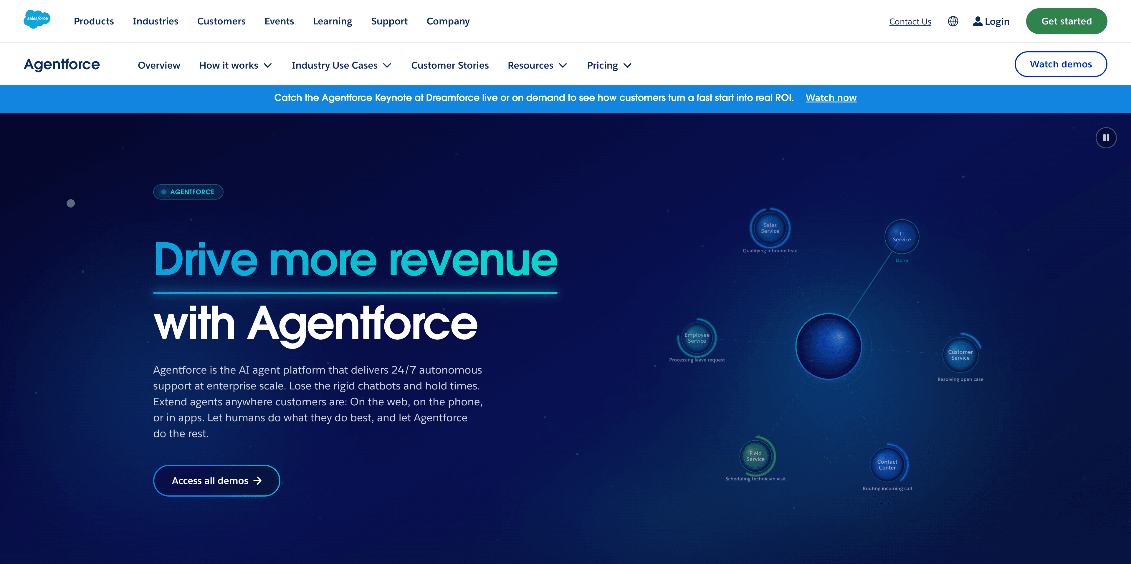 Salesforce Agentforce product page screenshot