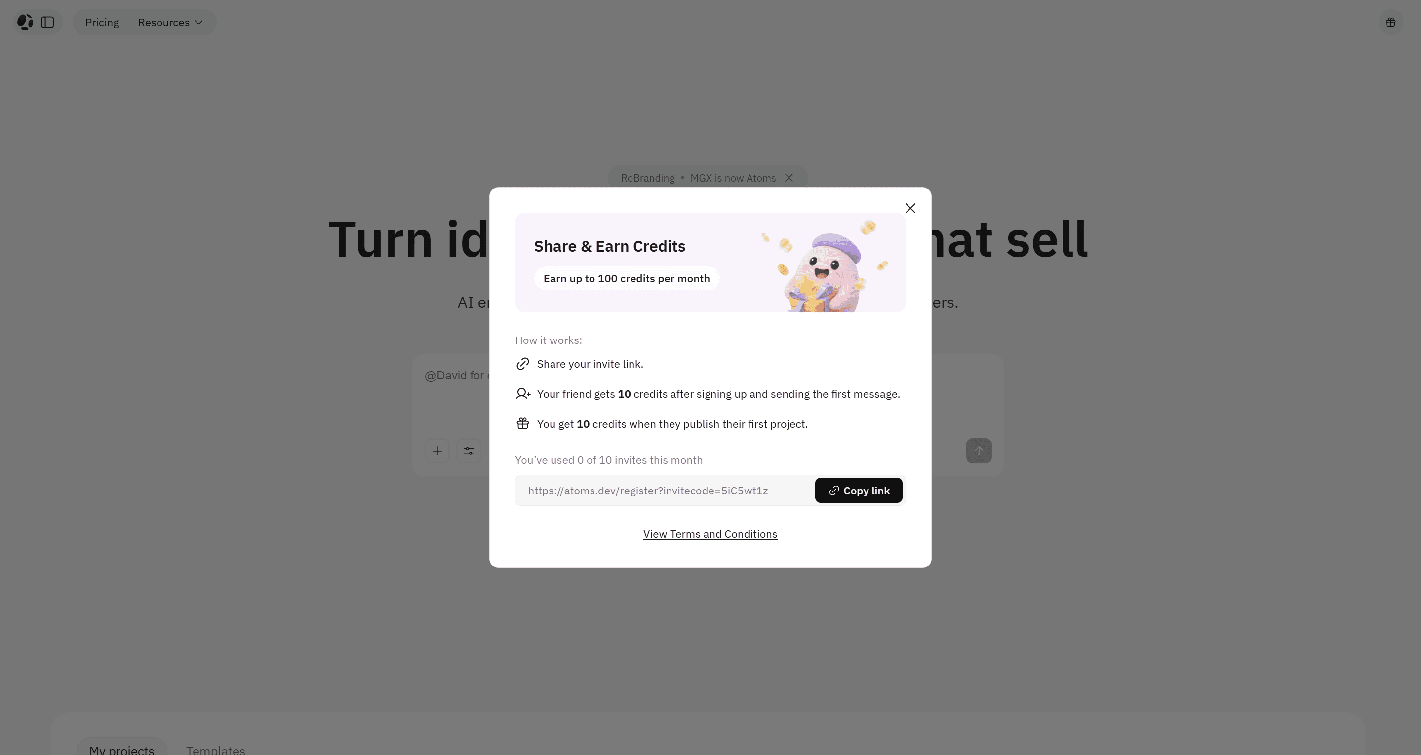 Atoms's share and earn credits details.png