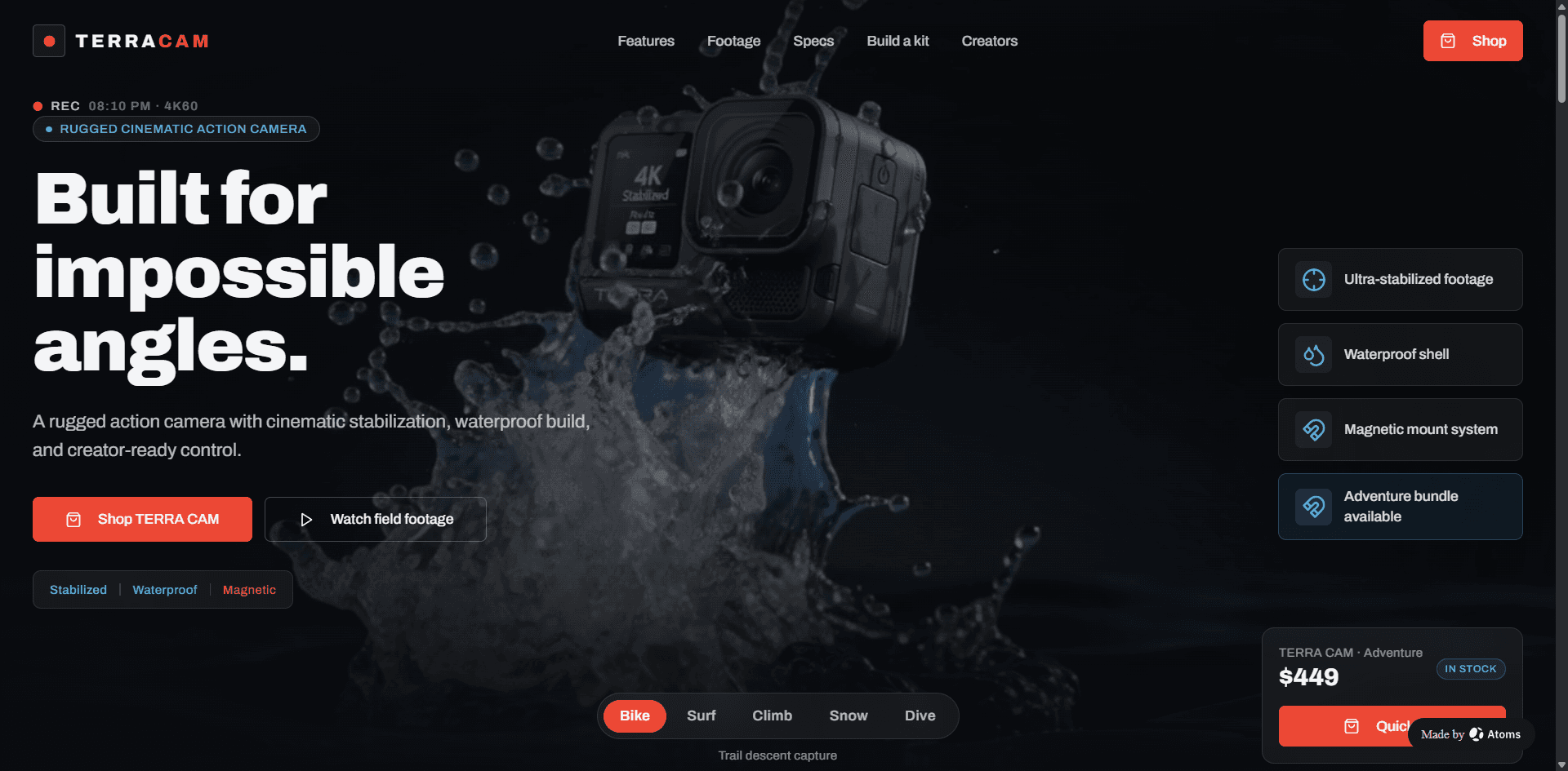 Preview of Action Camera Online Store