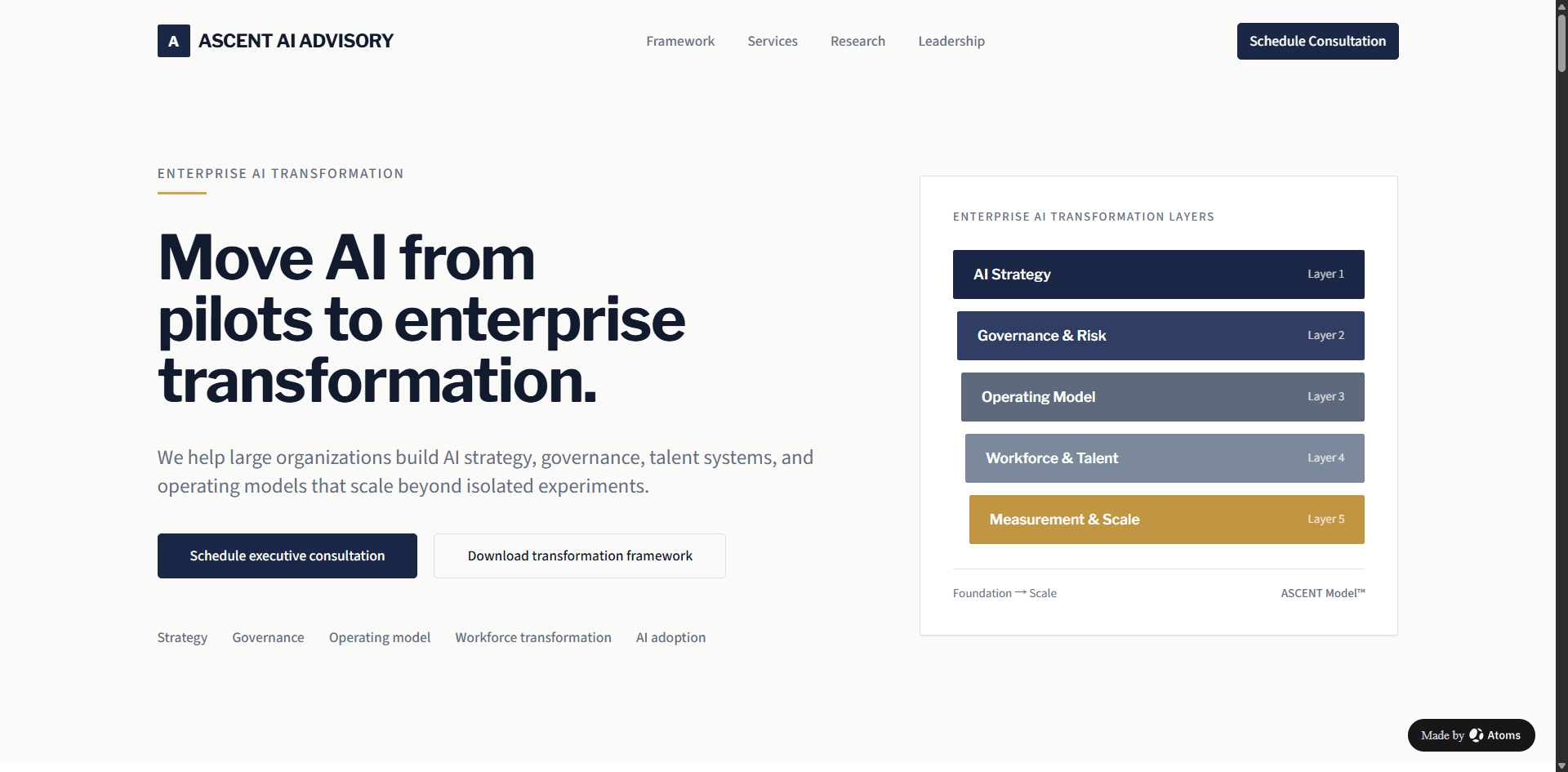 Preview of AI Transformation Advisory