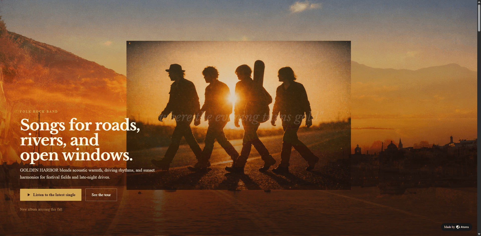Preview of Folk Rock Band Website