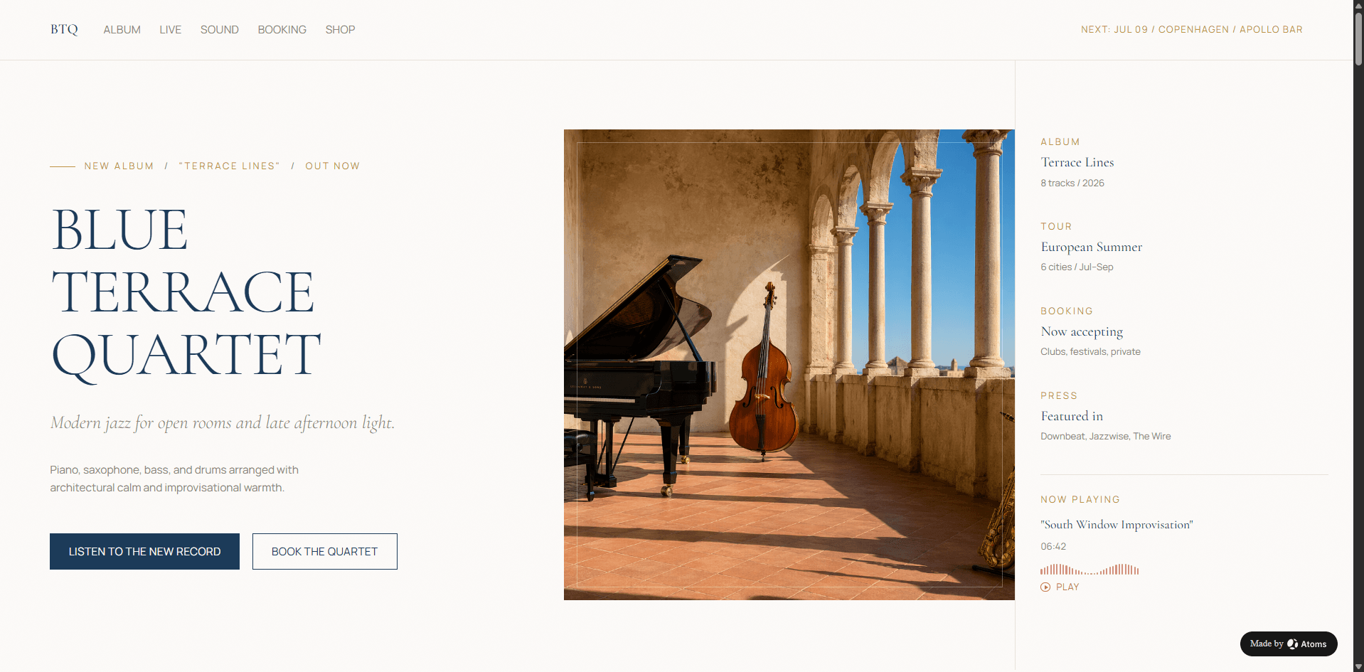 Preview of Jazz Fusion Quartet Website