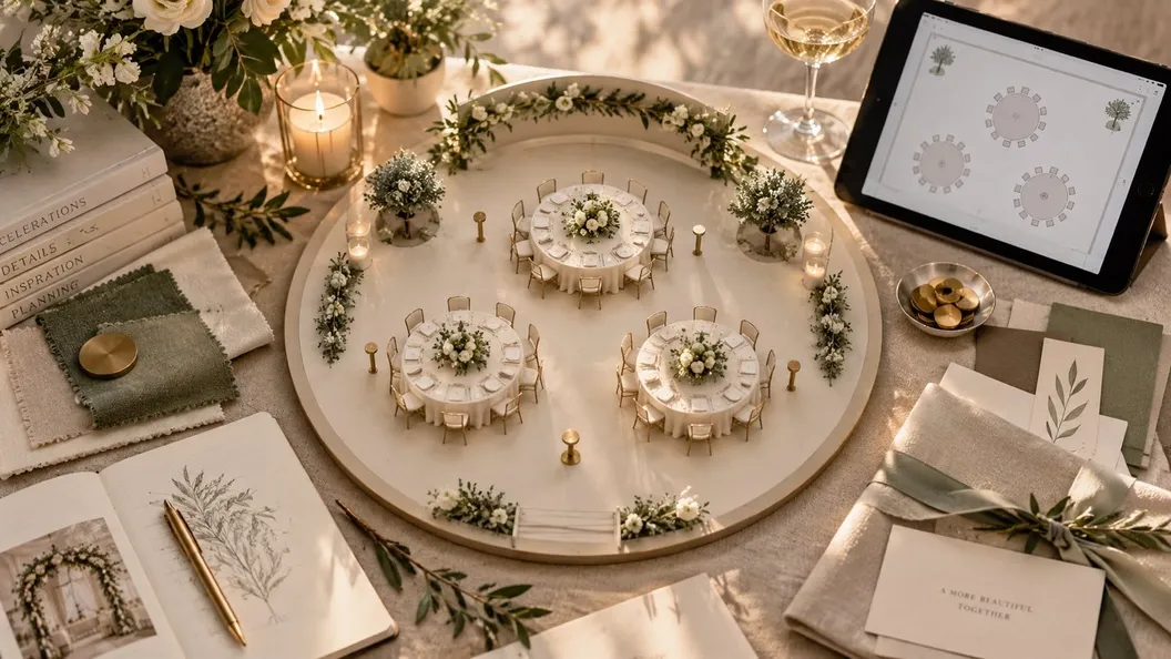 A wedding reception planning scene