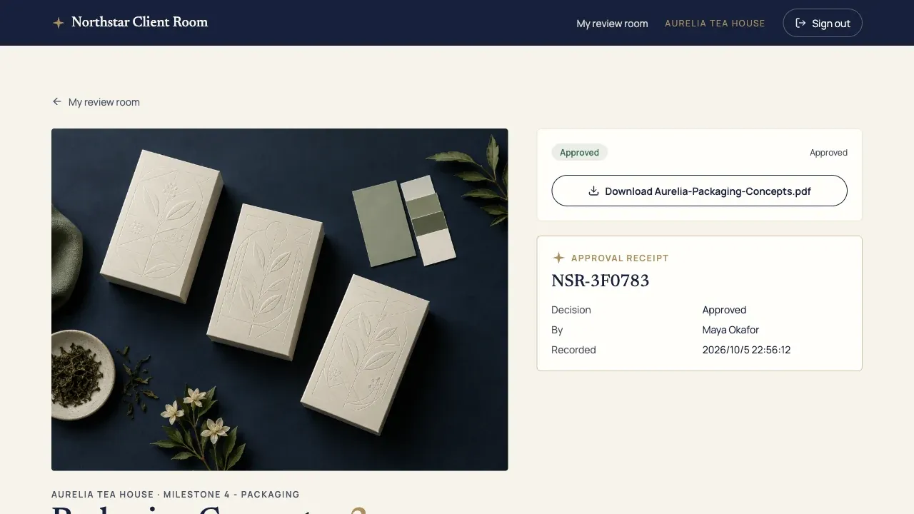 Northstar Client Room synthetic demo workflow