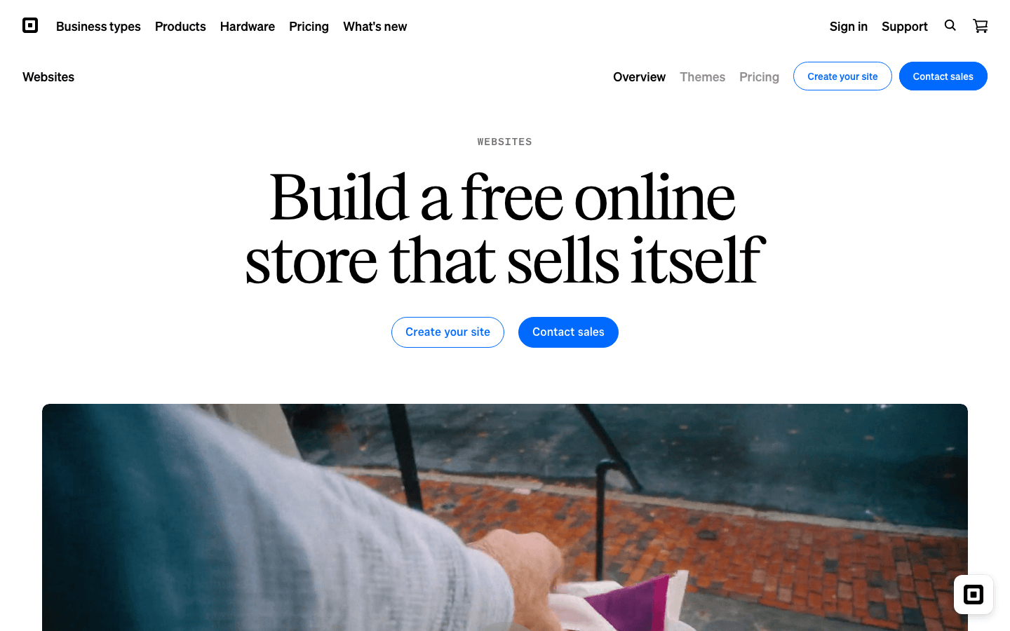 Square Online store builder product page
