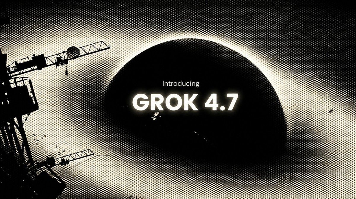 Unverified promotional-style artwork reading Introducing GROK 4.7