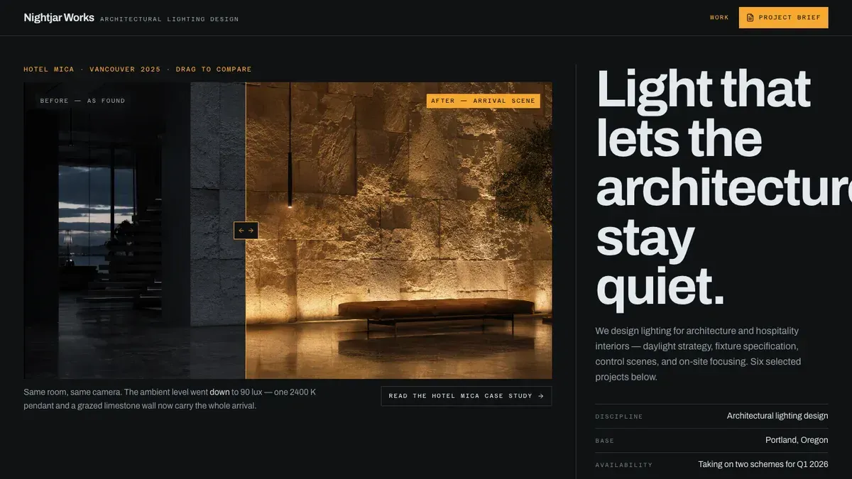 Nightjar Works live project preview