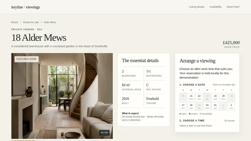 Keyline Viewings live project preview