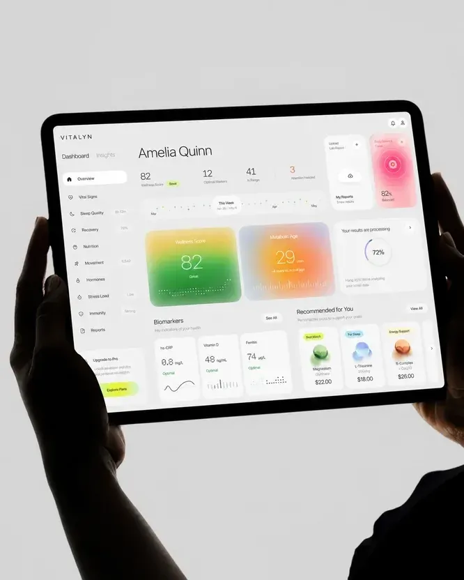 Tablet dashboard created with Atoms