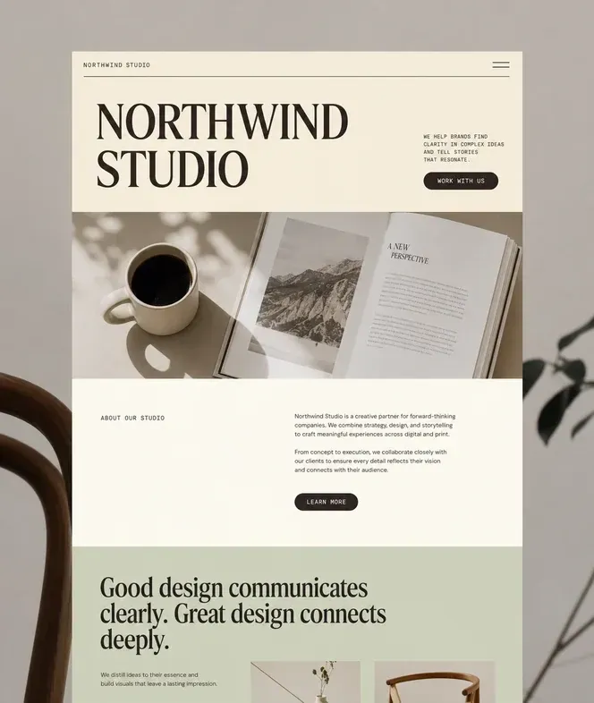 Northwind studio website created with Atoms