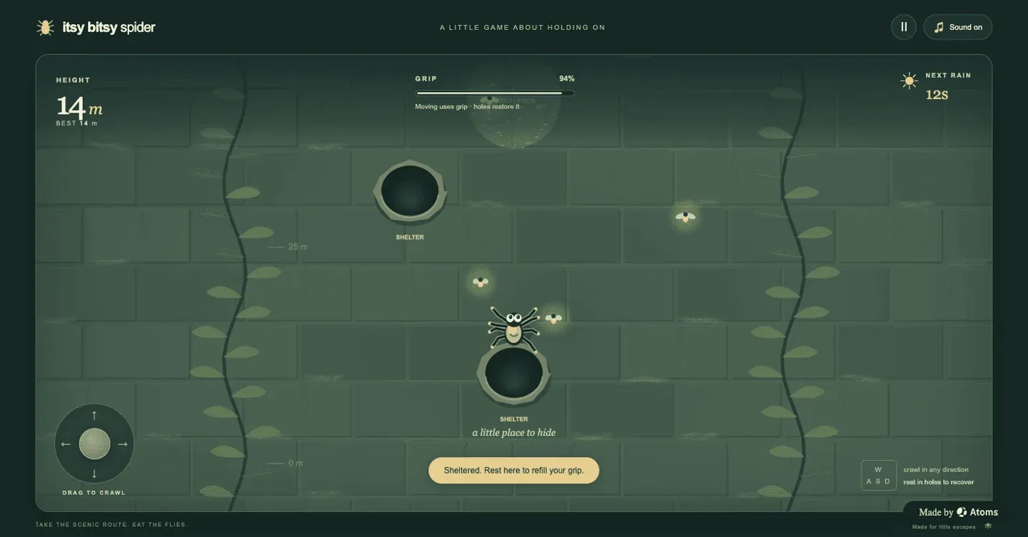 Itsy Bitsy Spider · One More Climb — example built with Atoms
