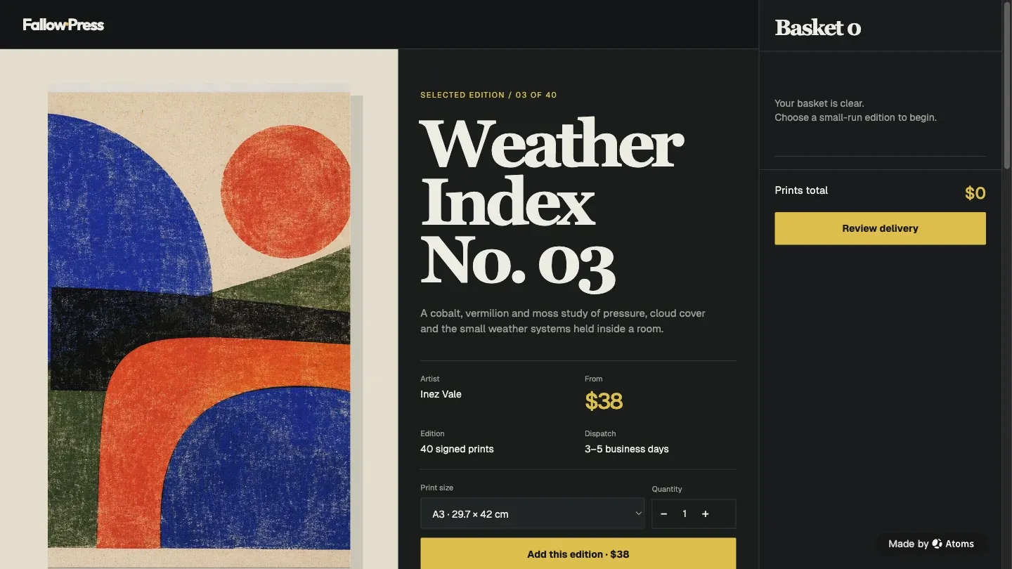 Fallow Press: en färdig produktlayout att vidareutveckla