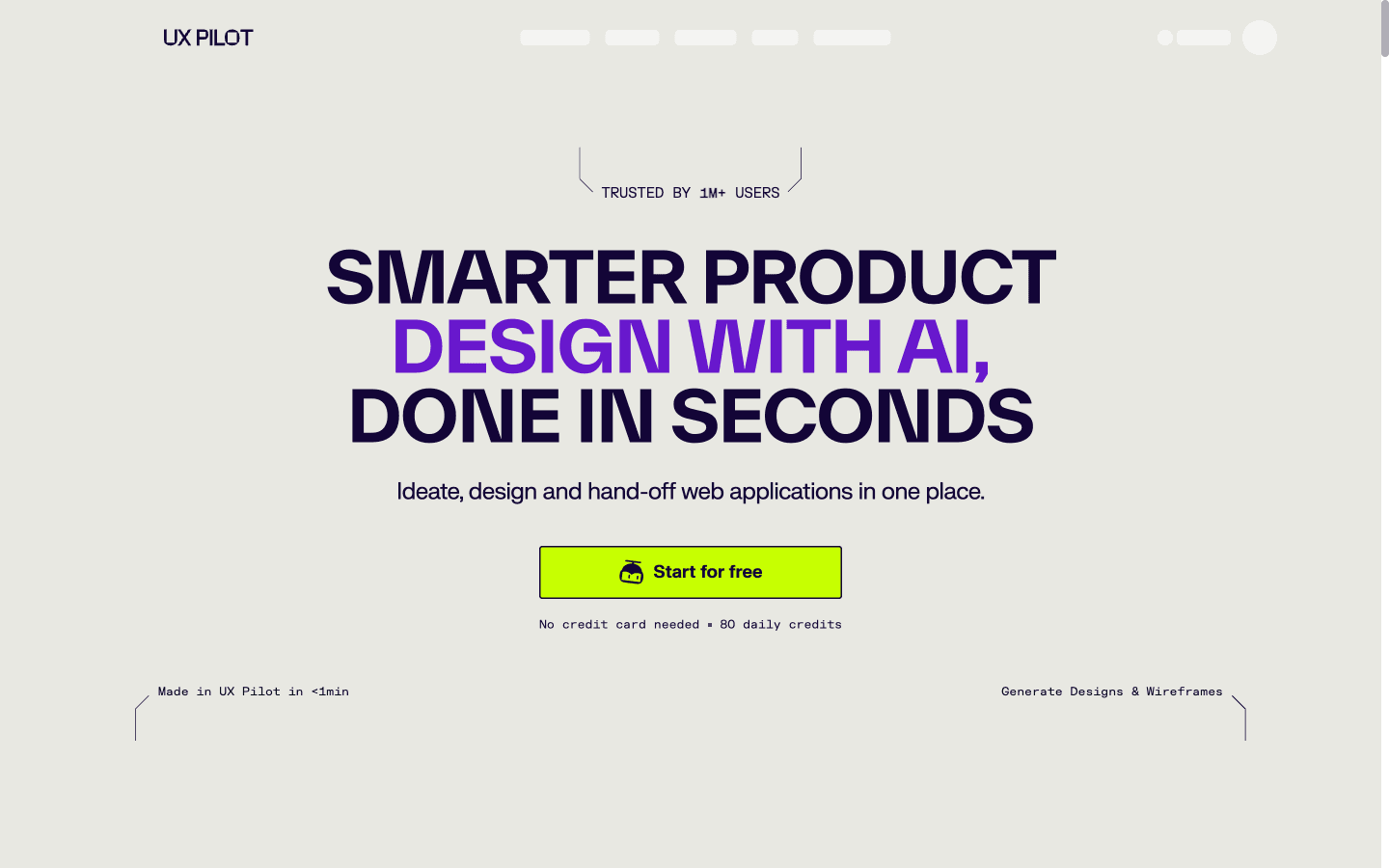 UX Pilot AI design workspace