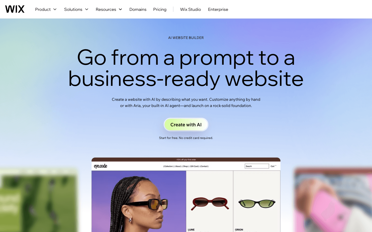 Wix AI website builder